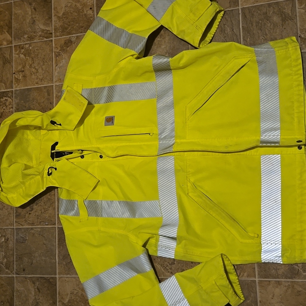 Carhartt Men's High-Visibility Waterproof Class 3 Sherwood Jacket Size M - Picture 3 of 13